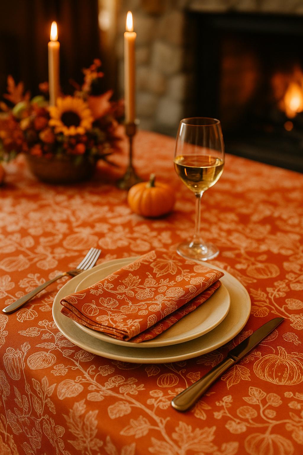 Mantel - Colección Navidad - thanksgiving sketch