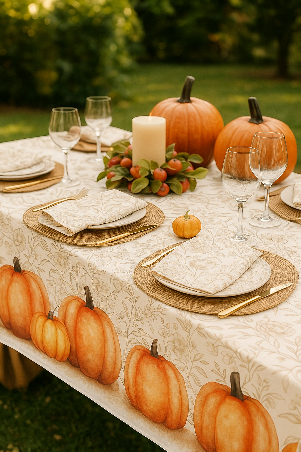 Mantel - Colección Navidad - thanksgiving calabazas grandes