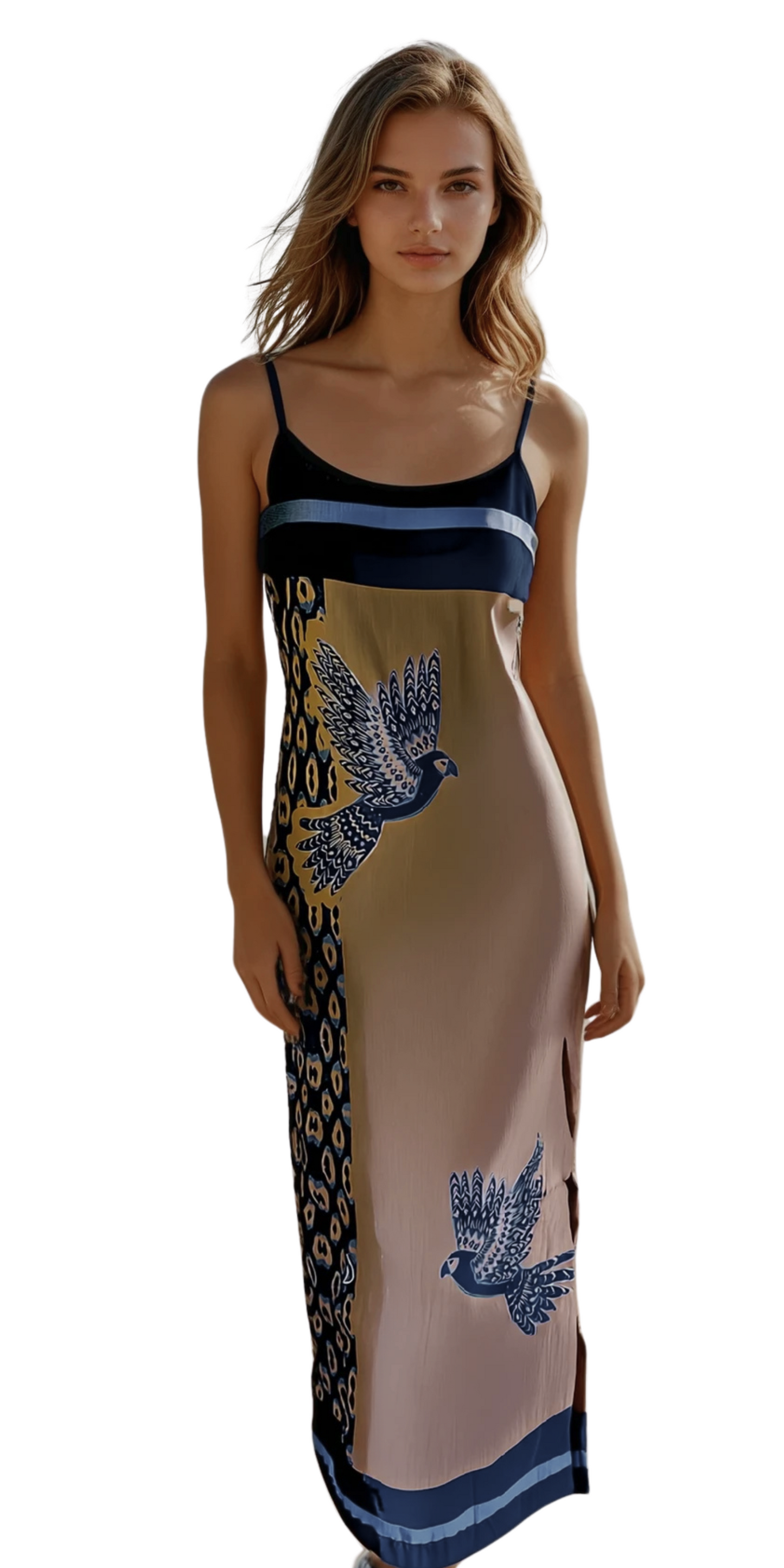 Colección Looks- vestido y blusa loros azules