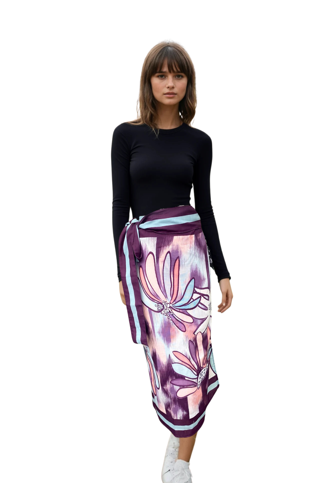 Falda flores morada