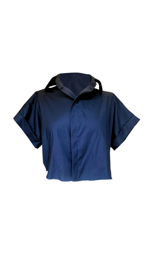 Colección blusas- Blusa manga corta azul