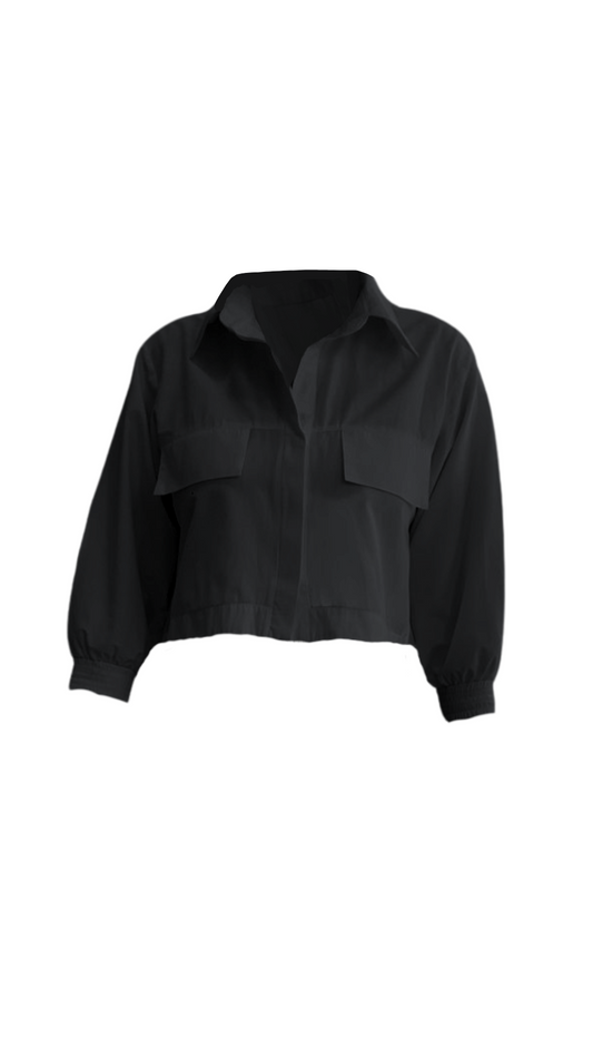 Colección blusas- Blusa manga 3/4 negra