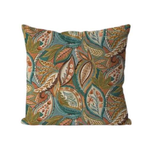 Cojin Colección home 2025-Día de la madre - Hojas azul y terracota