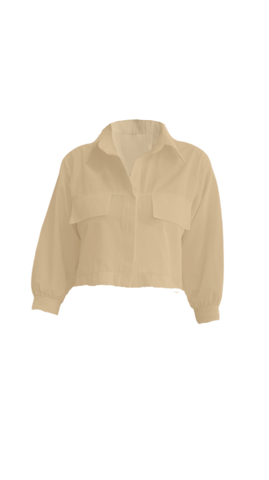 Colección blusas- Blusa manga 3/4 beige