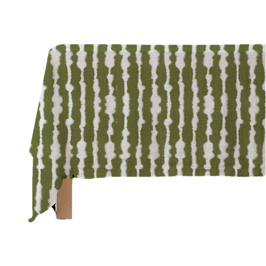 Mantel Colección Home 2025-Día de la madre-Líneas beige fondo verde