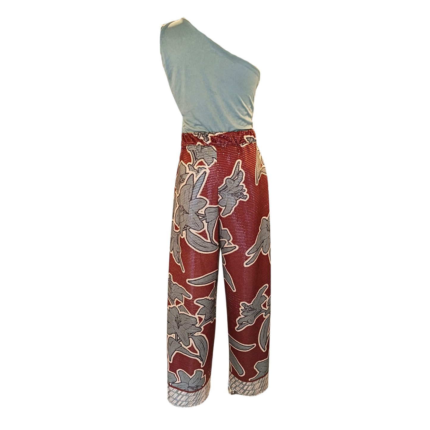 Pantalon en lentejuelas flores