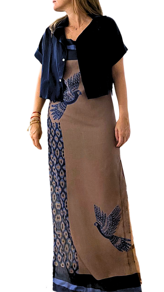 Colección Looks- vestido y blusa loros azules