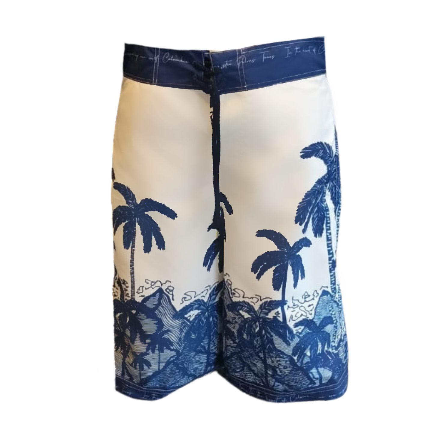 Colección hombres- Pantaloneta de baño- palmas azules