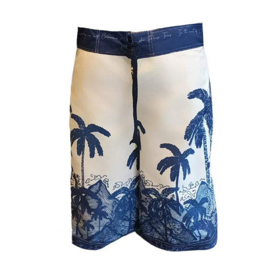 Colección hombres- Pantaloneta de baño- palmas azules