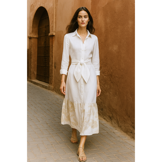 Colección vestidos- vestido en lino con correa