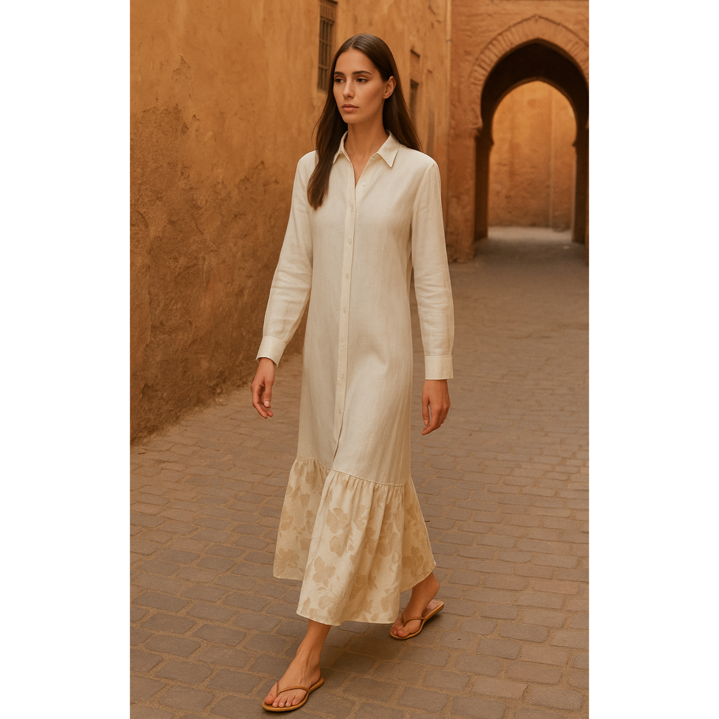 Colección vestidos- vestido en lino con correa