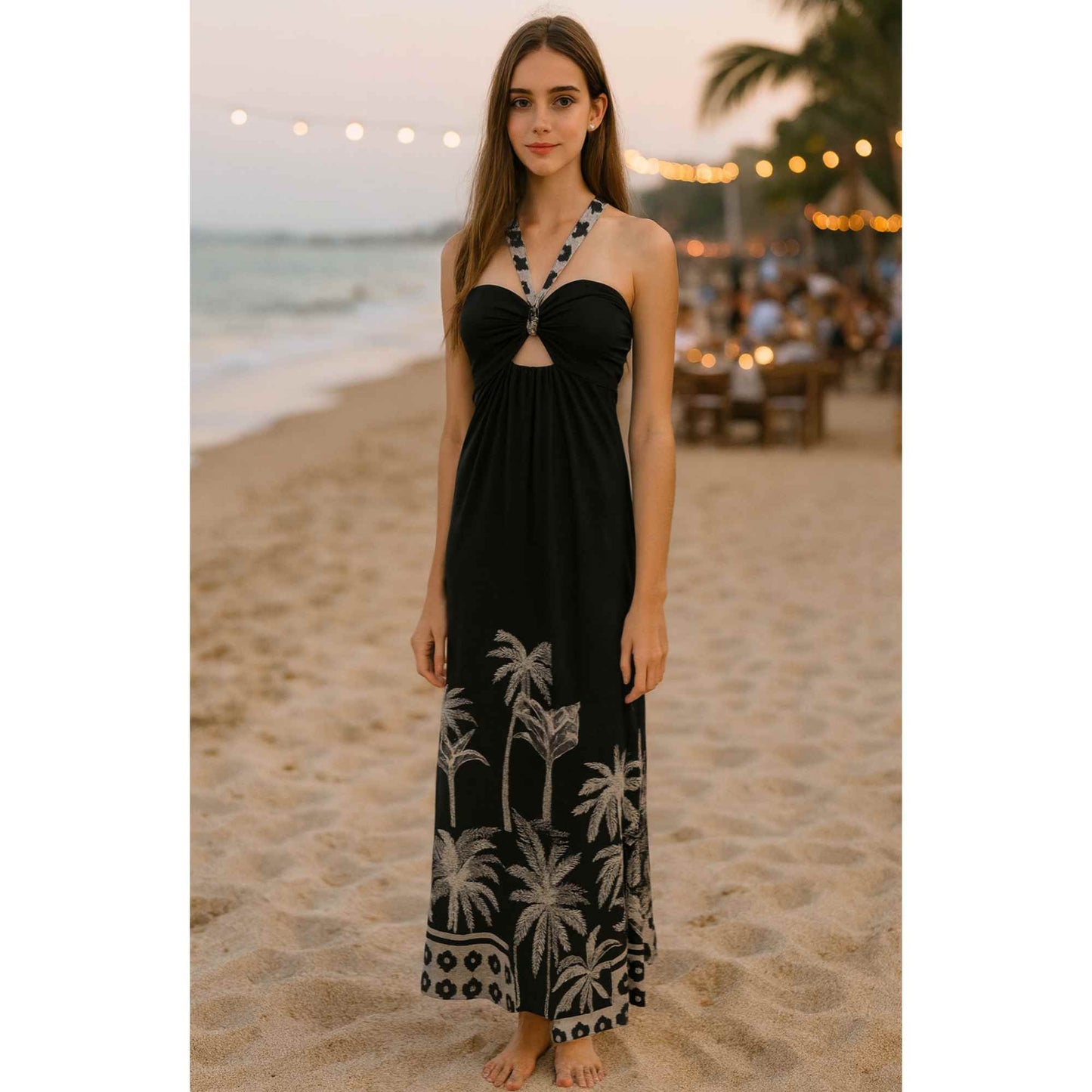 Colección vestidos- vestido palmas y puntos