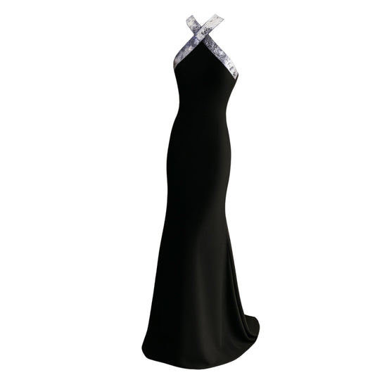 Colección vestidos- vestido negro tiras lentejuelas